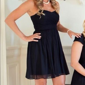 JCrew Black strapless chiffon dress